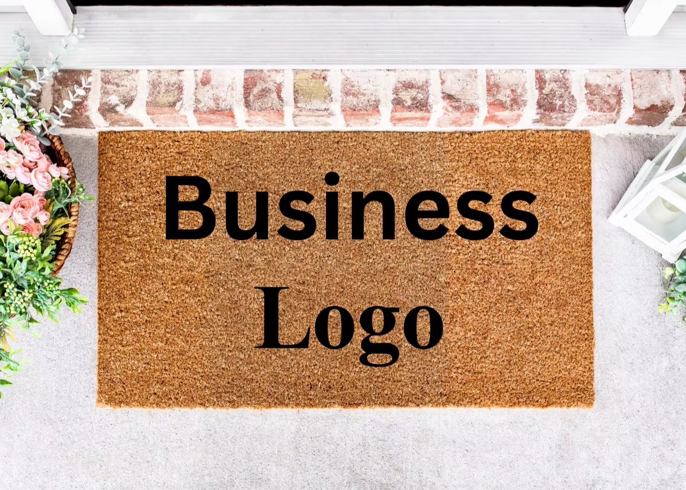 Home Textiles Logo - Personalisierte Textmatte mit Firmenlogo, rutschfeste Fußmatte