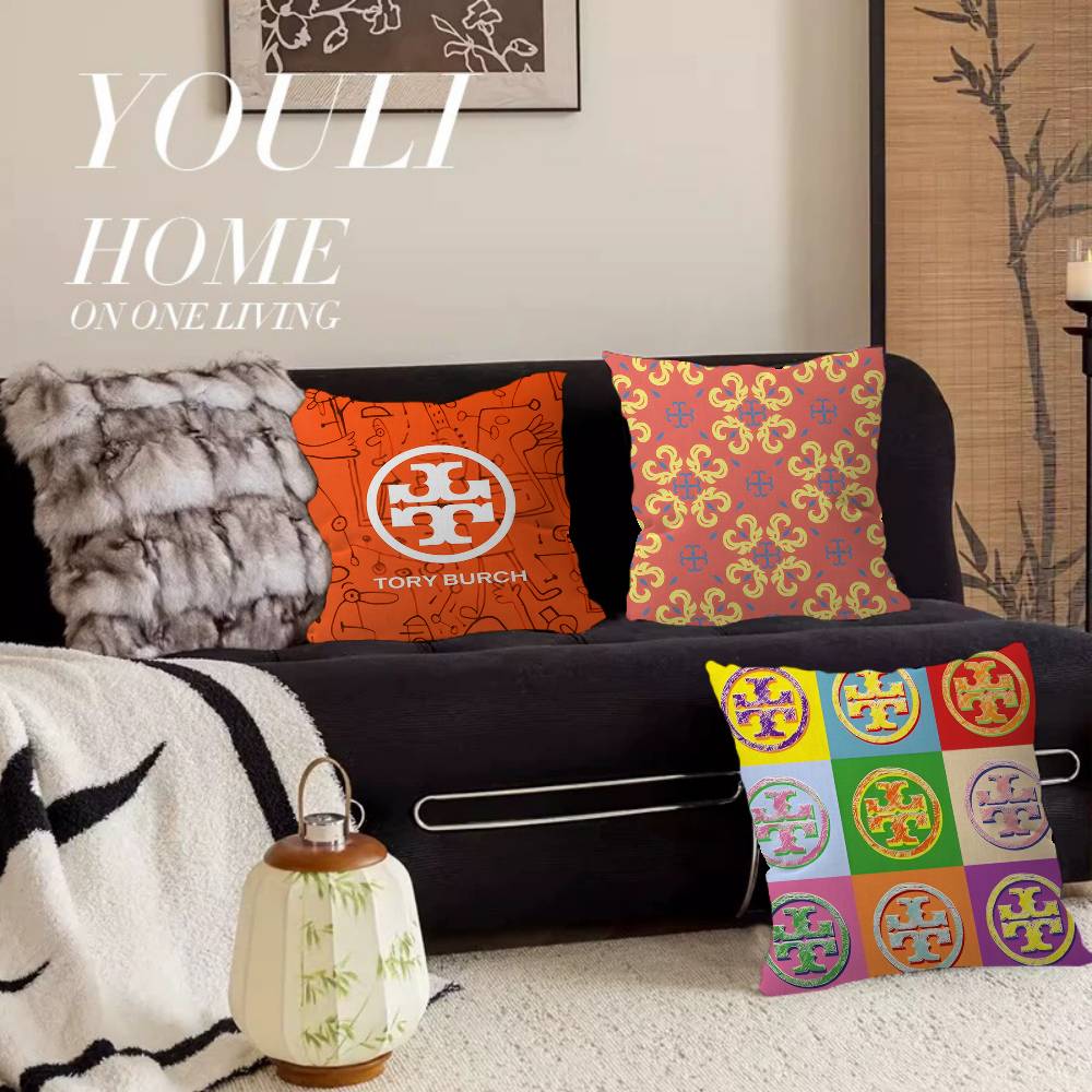 Home Textiles Logo - Luxusmarke T-Tory B-Burch Logo Kissenbezug Dekokissenhülle