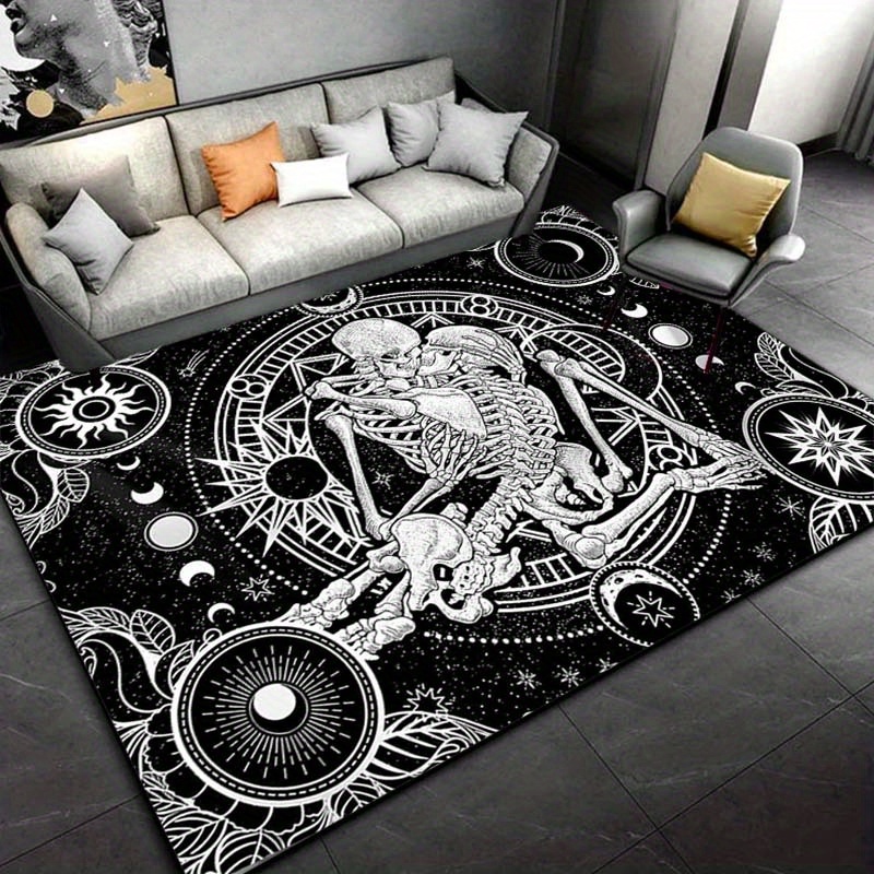Home Textiles Rug - Eleganter Skelett-Tanzteppich – Heimdekoration im Gothic-Stil