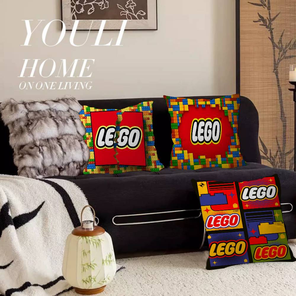 Home Textiles Logo - Klassischer L-LEGOS Logo Kissenbezug im Farmhouse-Stil