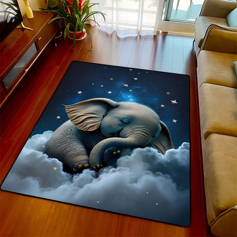 Home Textiles Rug - Verträumter Elefantenteppich für das Kindergarten |