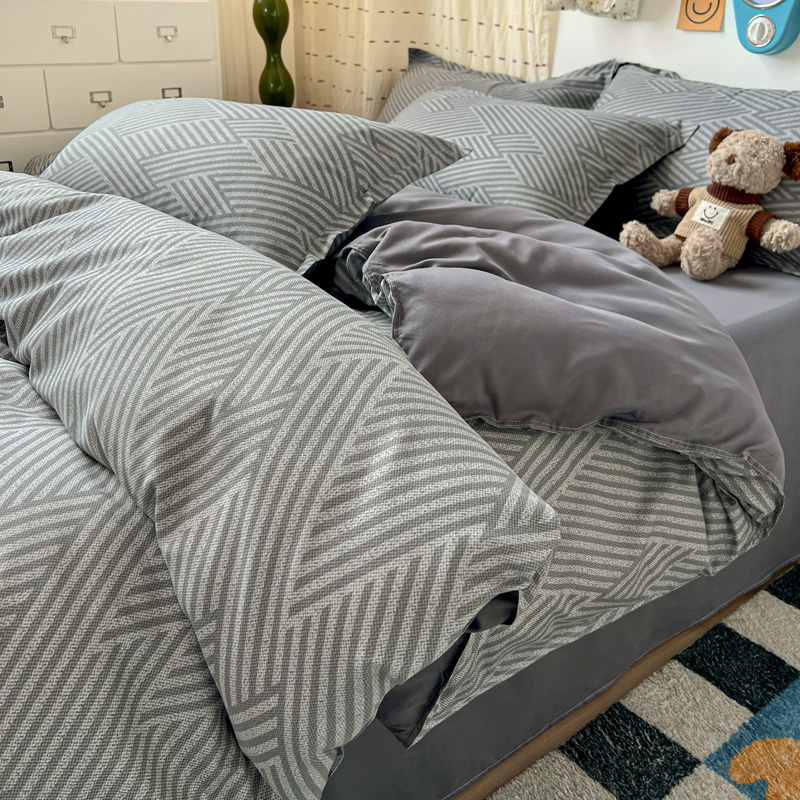 4-teiliges Graues Geometrische – Linen Duvet Cover Bewertung und Preis