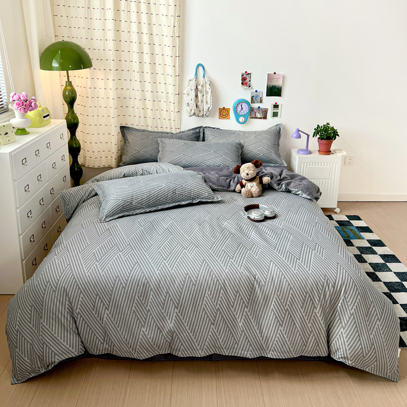 4-teiliges Graues Geometrische – Linen Duvet Cover Bewertung und Preis
