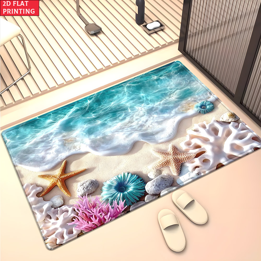 3D Strandwellen Seestern Koral – Home Textiles Rug Bewertung und Preis