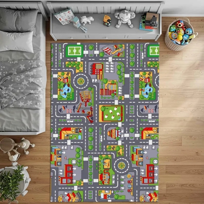 Kinder-Spielmatte mit Stadtstr – Home Textiles Rug Bewertung und Preis